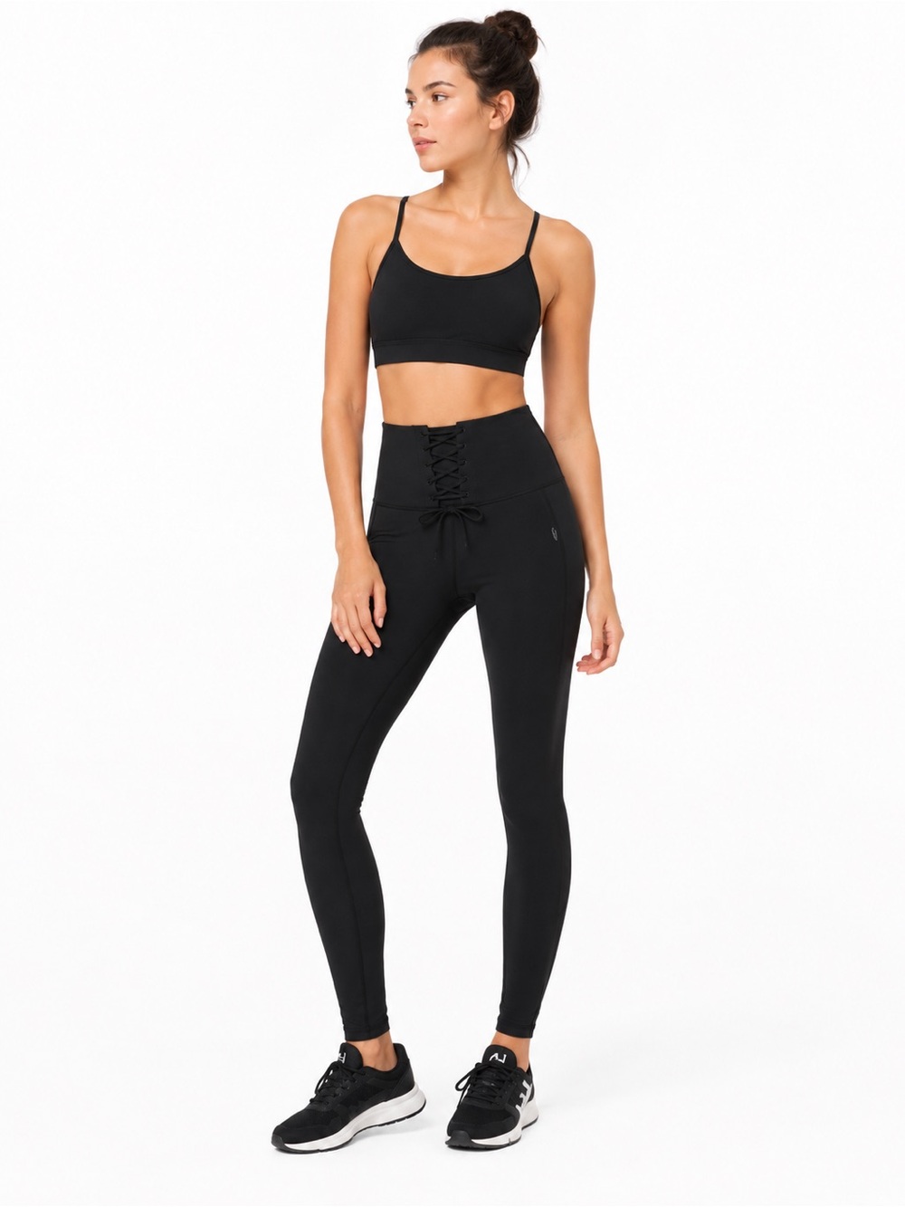 Free People Before You Go High Rise Lace Up Leggings Black Medium